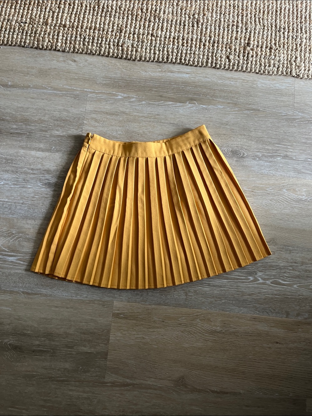 Nasty Gal Mustard Yellow Pleated Skater Skirt
